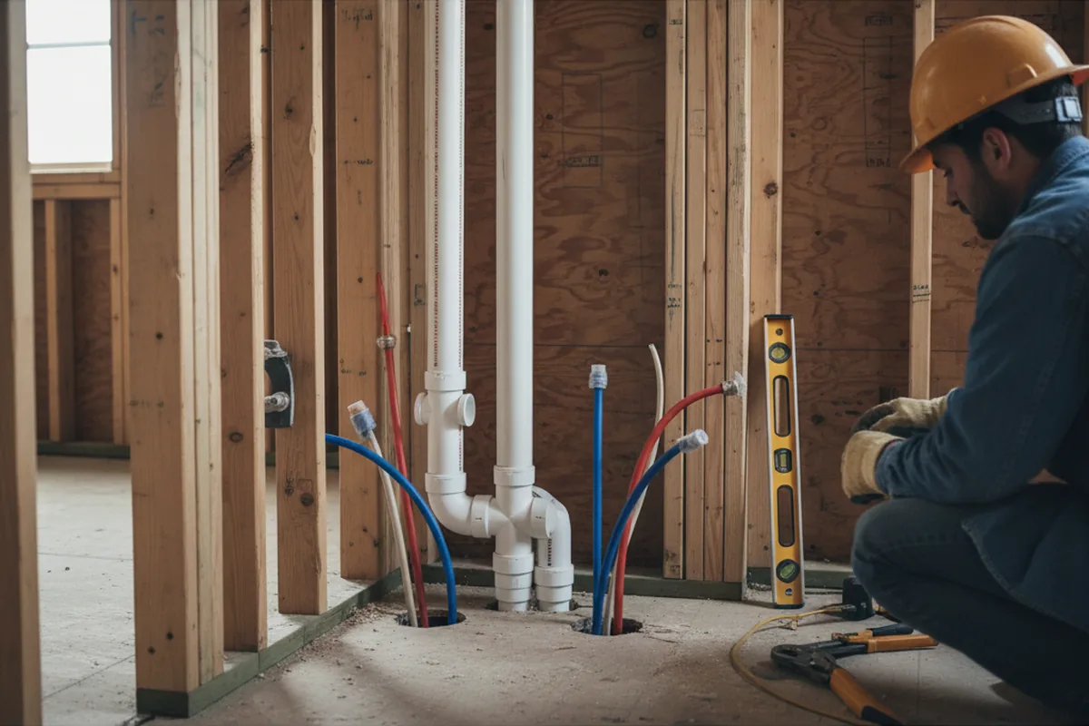 Drain and supply rough-in during Toilet Repair and Installation in Canby